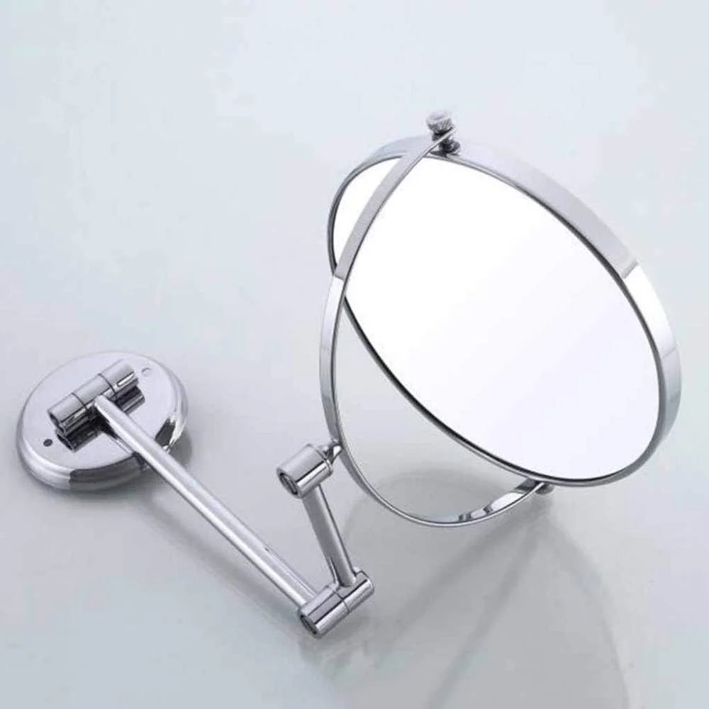 آینه آرایشی، آینه آرایشگاهی، آینه دو طرفه با بزرگنمایی 3 برابر مناسب اصلاح و آرایش قابل نصب روی دیوار (رنگ: مشکی) (رزگلد)