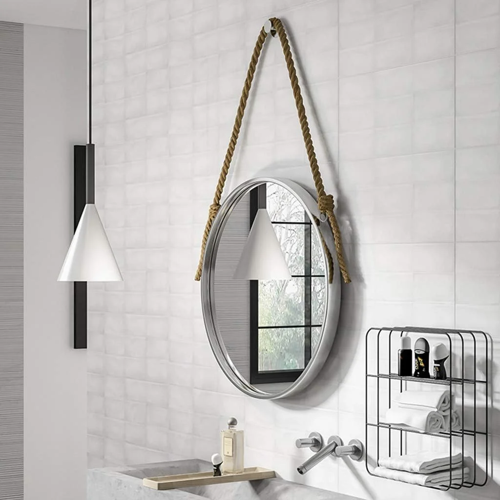 آینه آرایشی، آینه حمام، آینه رومیزی، آینه گرد تزئینی آویز با سبک وینتیج برای ورودی ها، سرویس های بهداشتی، اتاق نشیمن /a/40Cm (رنگ: A، اندازه: 40Cm)