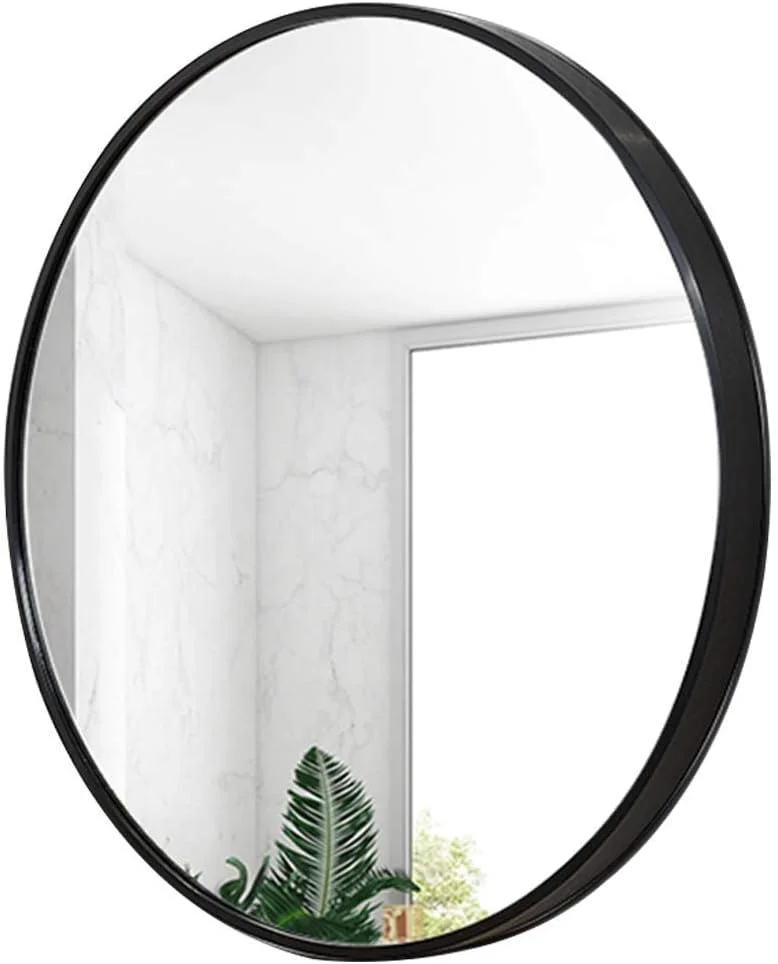 آینه آرایش آینه حمام آینه رومیزی آینه شیشه ای دایره ای آینه تزئینی هندسی بزرگ فلزی/طلایی/60X60 سانتی متر (رنگ: مشکی، سایز: 50X50 سانتی متر)