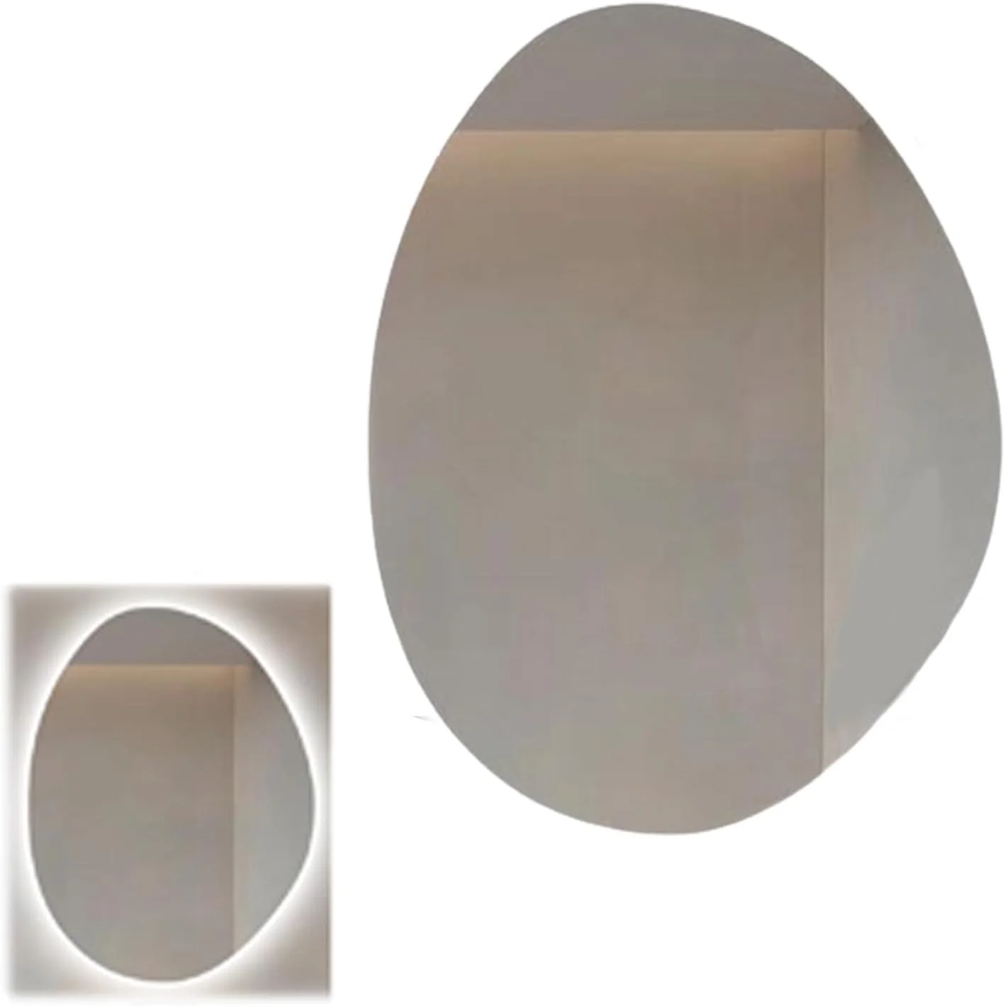 آینه روشویی ال ای دی دار با قابلیت تنظیم نور، آینه دیواری ضد بخار برای روشویی، آینه آرایش با چراغ های ال ای دی، آینه دیواری تزئینی، آینه نامنظم