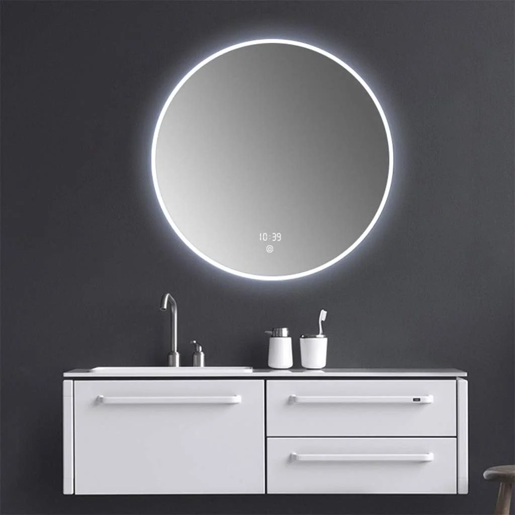 آینه آرایش حمام، آینه قدی، آینه دیواری گرد کوچک، آینه روشویی با نور پس زمینه، آینه دیواری لمسی مدرن و کم نور شونده برای ورودی ها، سرویس های بهداشتی، اتاق نشیمن، آینه زیبایی (رنگ :