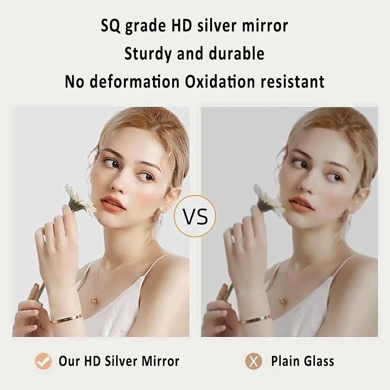 آینه حمام گربه کارتونی LED، آینه روشویی مدرن با قابلیت تنظیم نور، آینه بیضی شکل HD ضد شکست برای اتاق نشیمن، حمام، اتاق خواب، ورودی، 60x52cm|70x62cm