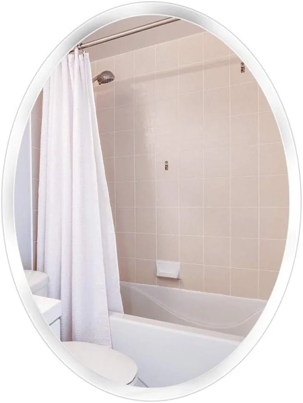 آینه بیضی شکل حمام، آینه دیواری لبه دار مناسب منزل، هتل و آرایش (600 * 800 میلی متر)