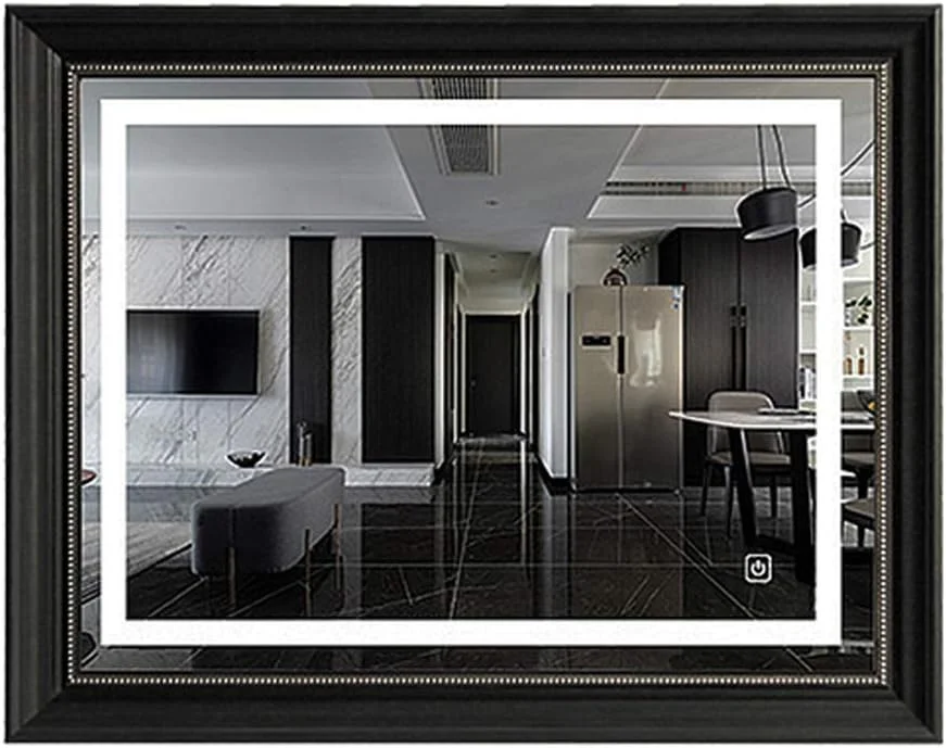 آینه حمام ال ای دی قاب دار / آینه دیواری روشویی نورپردازی شده / 60x80 سانتی متر / آینه روشویی طرح قدیمی | دکمه لمسی + پد ضد بخار + ضد انفجار HD | آینه تزئینی مستطیلی (افقی/عمودی) آینه حمام ال ای دی قاب دار / آینه دیواری روشویی نورپردازی شده / 60x80 سانتی متر / آینه روشویی طرح قدیمی | دکمه لمسی + پد ضد بخار + ضد انفجار HD | آینه تزئینی مستطیلی (افقی/عمودی)