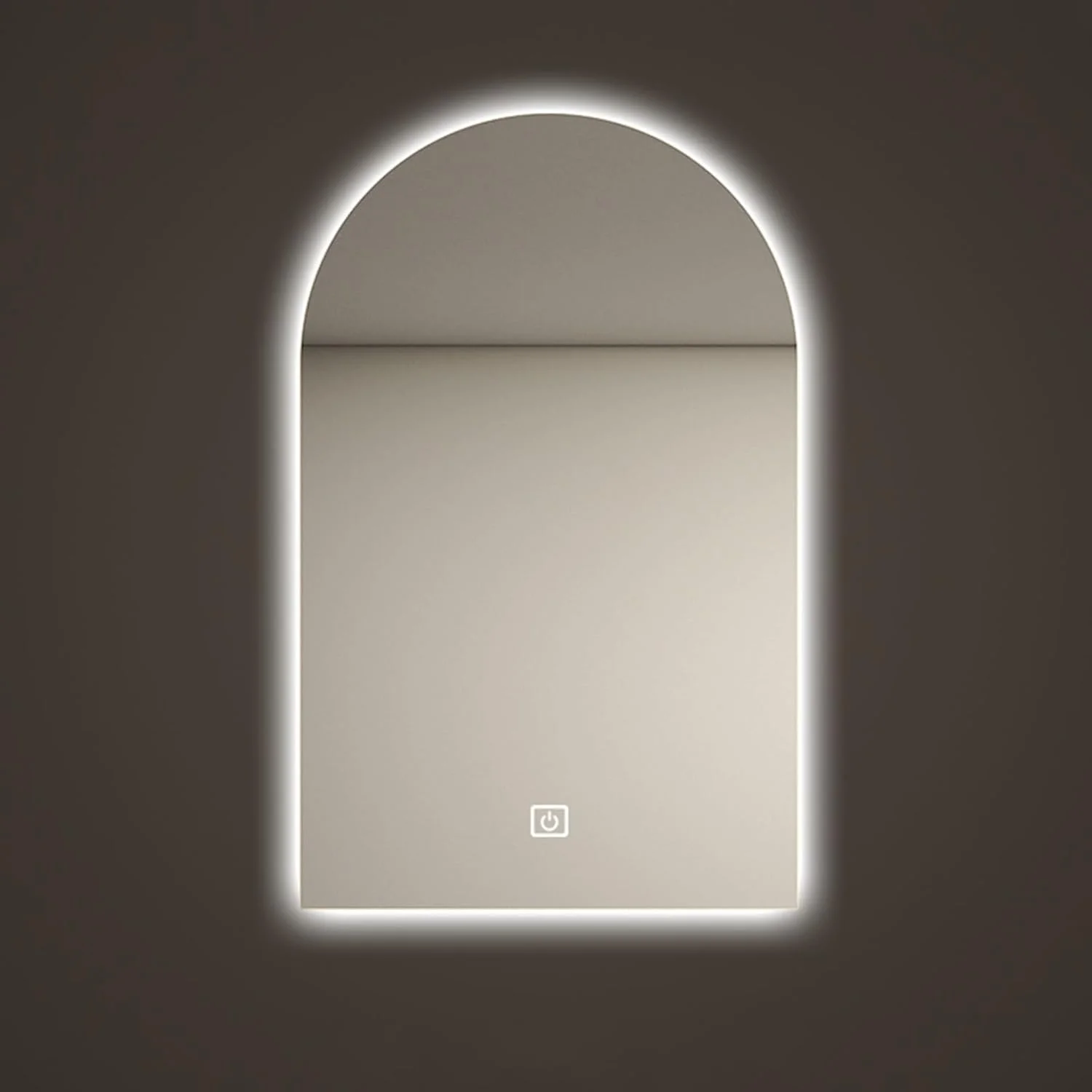 آینه حمام LED، آینه قوسی بدون قاب، آینه آرایشی با قابلیت تنظیم نور 3 رنگ، با کلید لمسی و ضد بخار، با قابلیت تنظیم نور بی نهایت، برای اتاق خواب، ایوان، ورودی (رنگ: تک لمسی، سایز: 70)