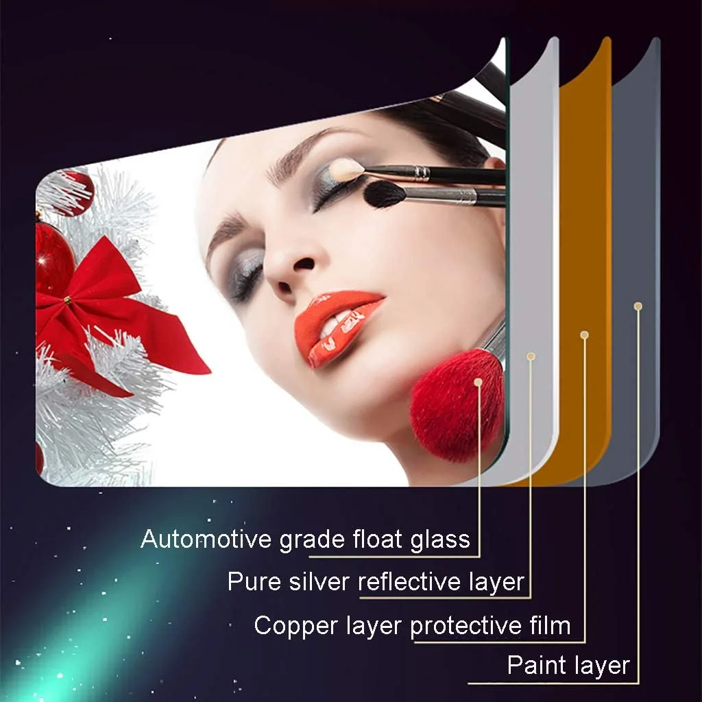 آینه گرد LED حمام، آینه آرایشی هوشمند روشن، آینه HD بدون مس، آینه اصلاح دیواری، قطر: 50 سانتی متر، 60 سانتی متر، 70 سانتی متر، 80 سانتی متر