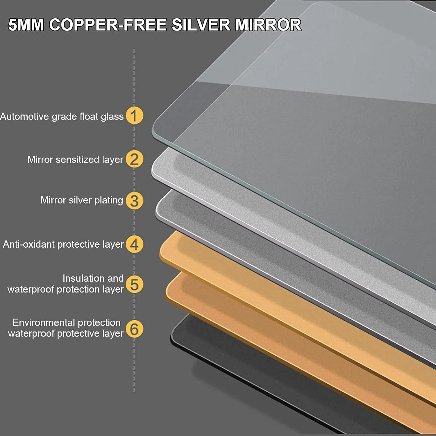 آینه حمام، آینه روشنایی دار حمام با دستگاه ضد بخار - تبدیل 3 رنگ سفید/خنثی/گرم - کلید لمسی - نصب دیواری - 800 x 500 میلی متر