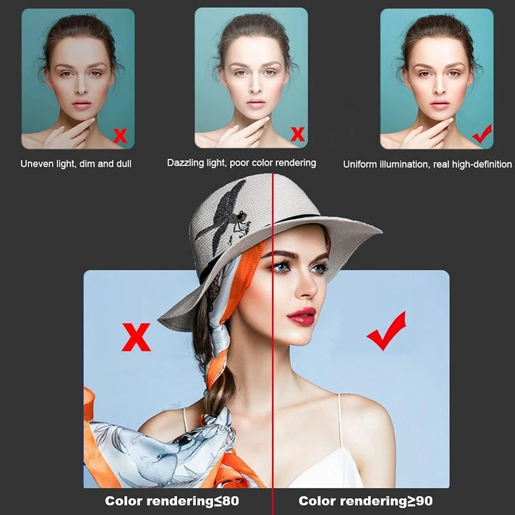 آینه حمام، آینه آرایشی دیواری با نور پس زمینه ال ای دی [دارای استاندارد IP67] بدون قاب، گرد، Zeenyi