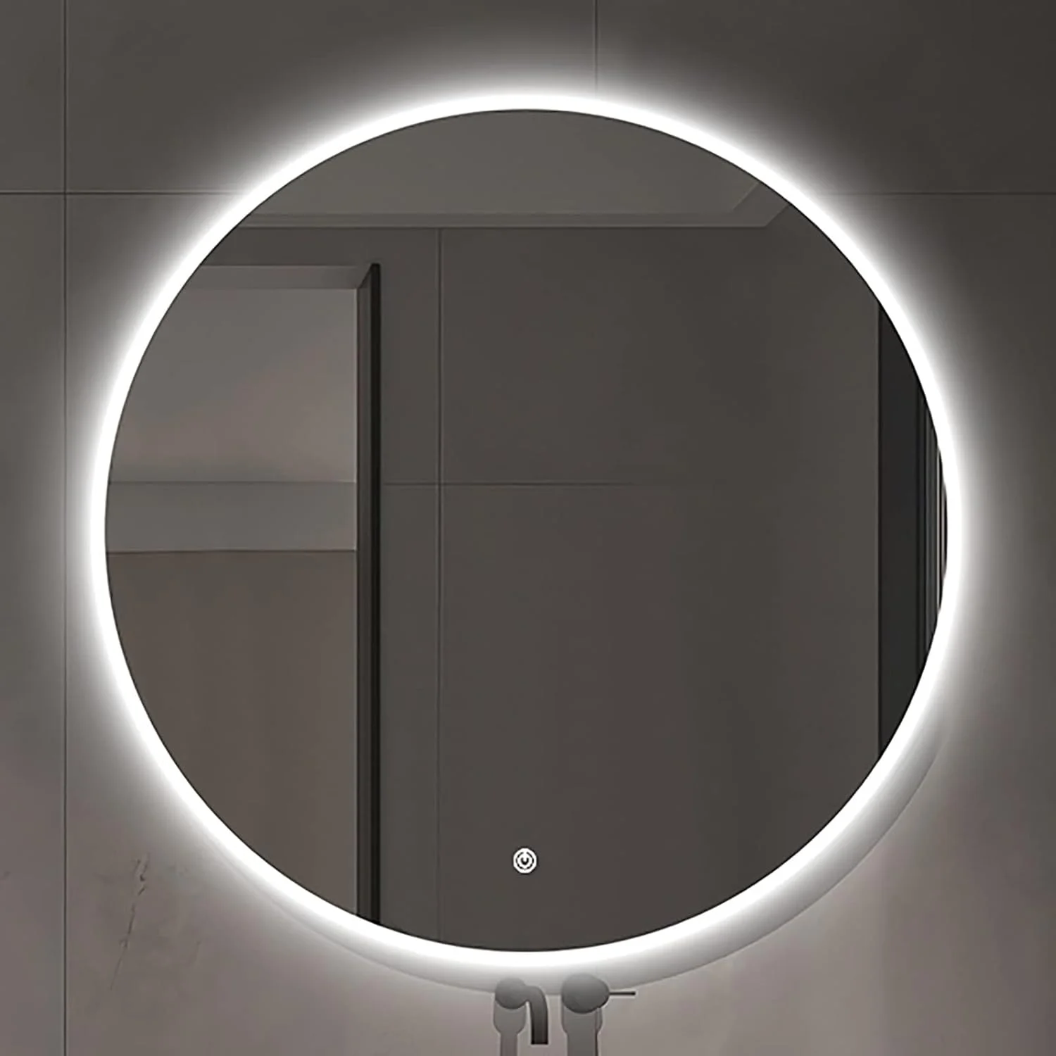 آینه حمام با چراغ های ال ای دی، 50 در 50 سانتی متر، آینه نورانی ال ای دی برای روشویی، آینه اکریلیک با نور پس زمینه، ضد آب IP54 با کلید تنظیم نور و 3 رنگ مناسب آرایش آینه حمام با چراغ های ال ای دی، 50 در 50 سانتی متر، آینه نورانی ال ای دی برای روشویی، آینه اکریلیک با نور پس زمینه، ضد آب IP54 با کلید تنظیم نور و 3 رنگ مناسب آرایش