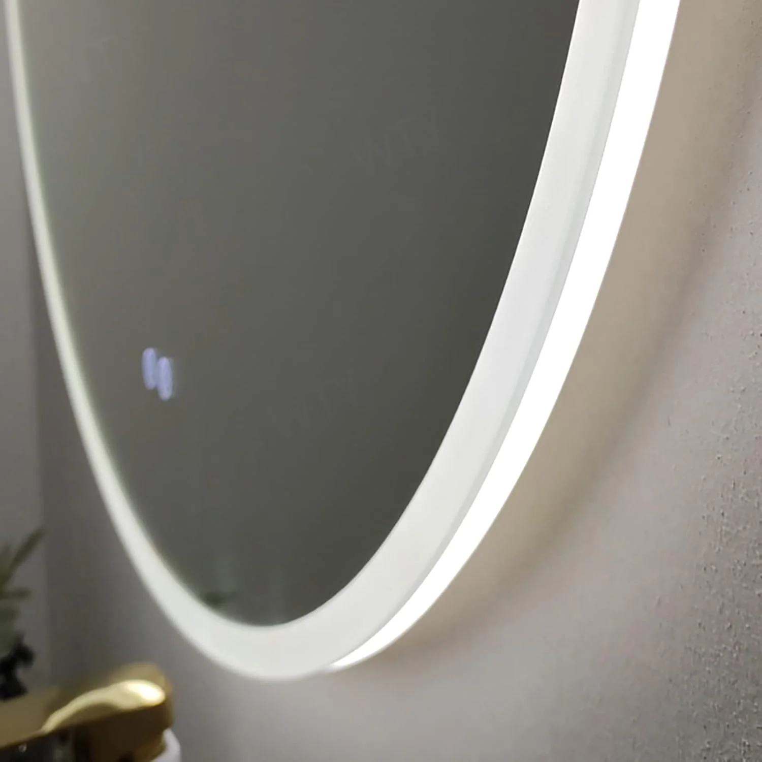 آینه حمام با چراغ های ال ای دی، 50 در 50 سانتی متر، آینه نورانی ال ای دی برای روشویی، آینه اکریلیک با نور پس زمینه، ضد آب IP54 با کلید تنظیم نور و 3 رنگ مناسب آرایش