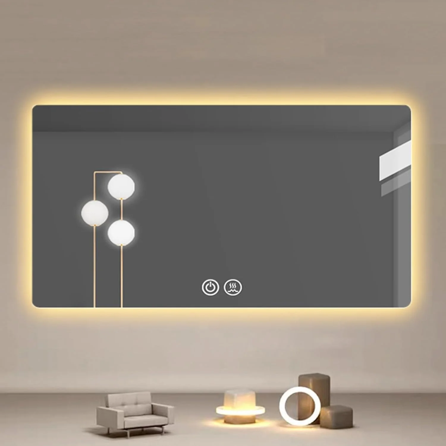 آینه حمام مربعی HD، آینه دیواری لمسی با نور LED، آینه حمام ساده ضد بخار، مناسب حمام، راهرو، آینه دیواری با چراغ (نور گرم، 90*150 سانتی متر) آینه حمام مربعی HD، آینه دیواری لمسی با نور LED، آینه حمام ساده ضد بخار، مناسب حمام، راهرو، آینه دیواری با چراغ (نور گرم، 90*150 سانتی متر)