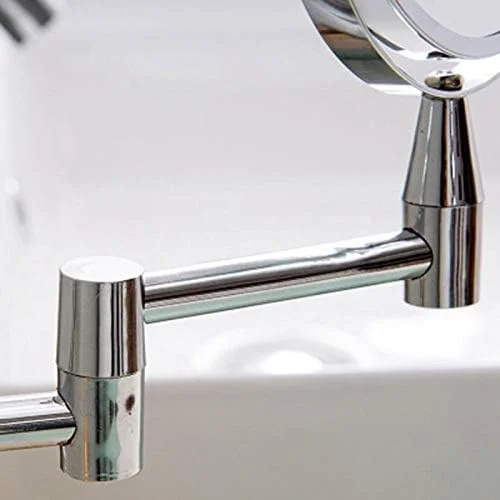 آینه آرایشی دو طرفه با بزرگنمایی، نصب دیواری، چرخان و تاشو