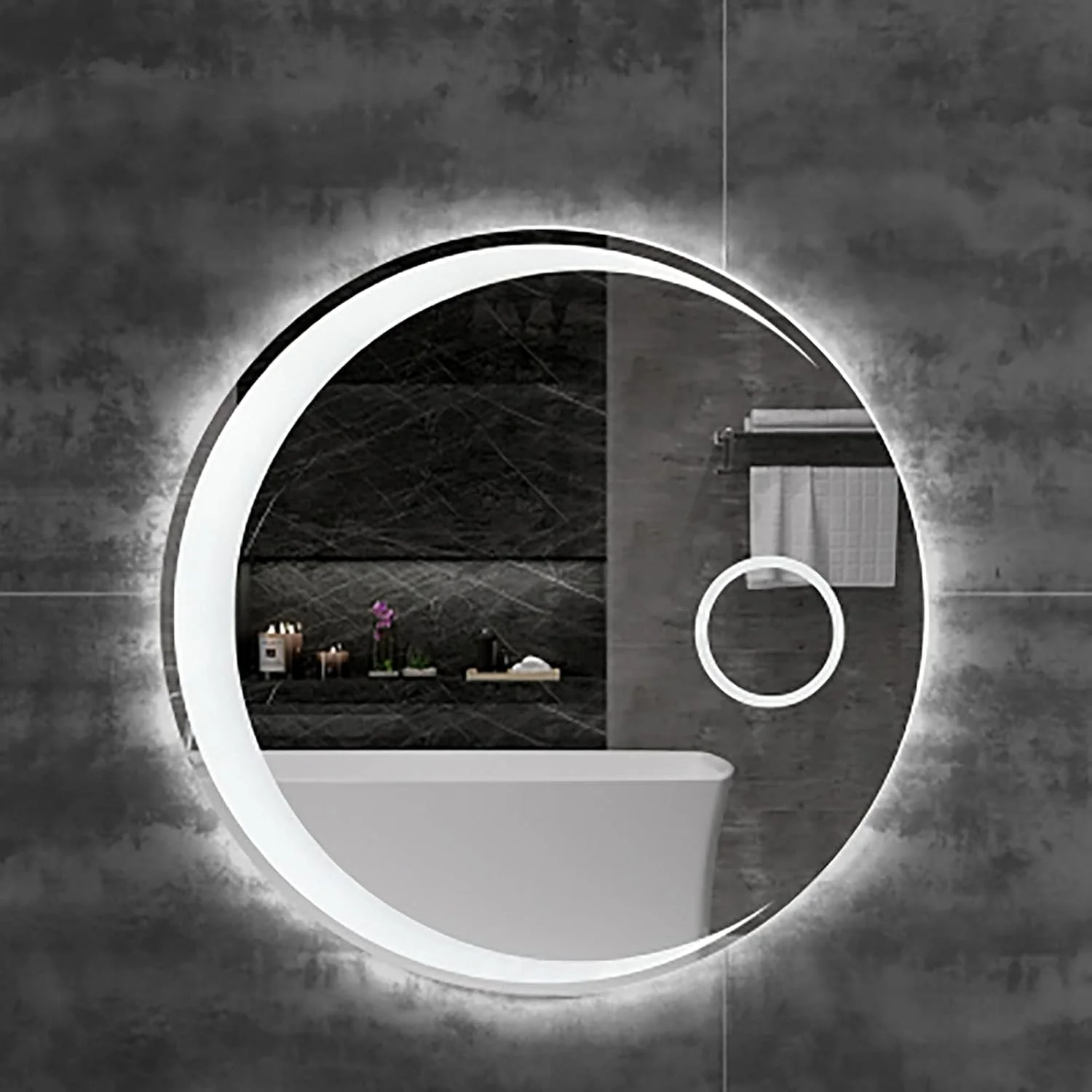 آینه آرایشی مدل LED گرد دیواری