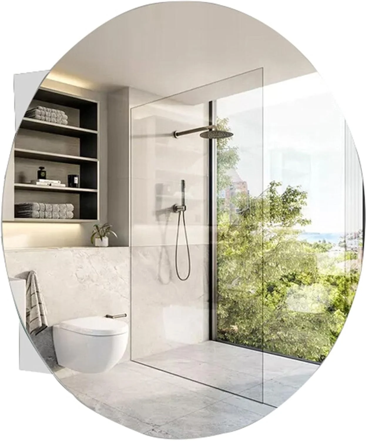 کابینت آینه ای حمام، آینه روشویی دیواری مناسب منزل و بالای توالت (رنگ: نقره ای، سایز: 64x13x64 سانتی متر)