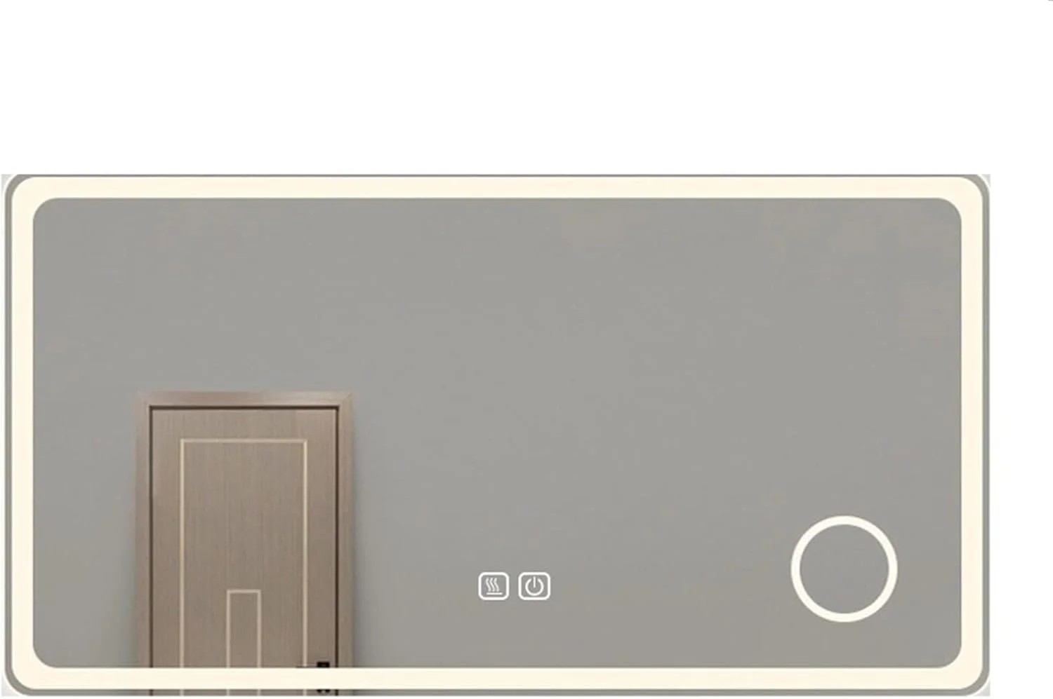 آینه حمام RXEZI بدون قاب، مناسب روشویی، دارای نور پس زمینه LED هوشمند و قابل تنظیم