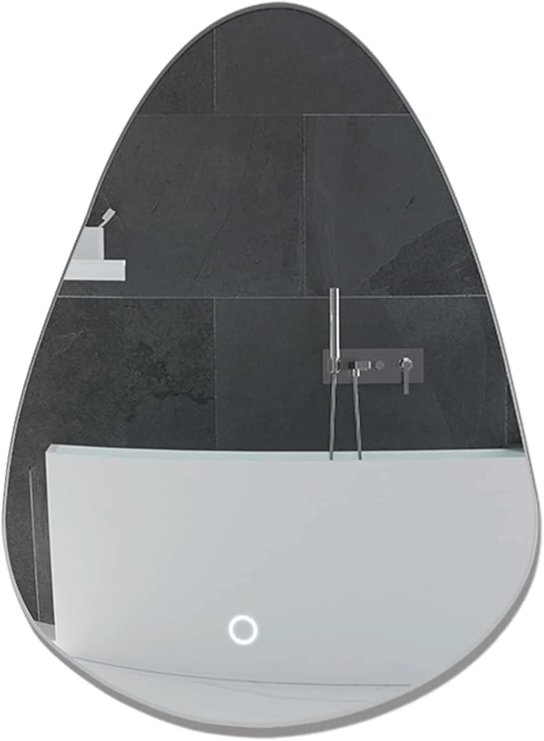 آینه حمام LED طرح قطره آب با حسگر حرکتی، آینه هوشمند روشویی آرایشی روشن، آینه آرایشی با 3 رنگ قابل تنظیم 60 * 80