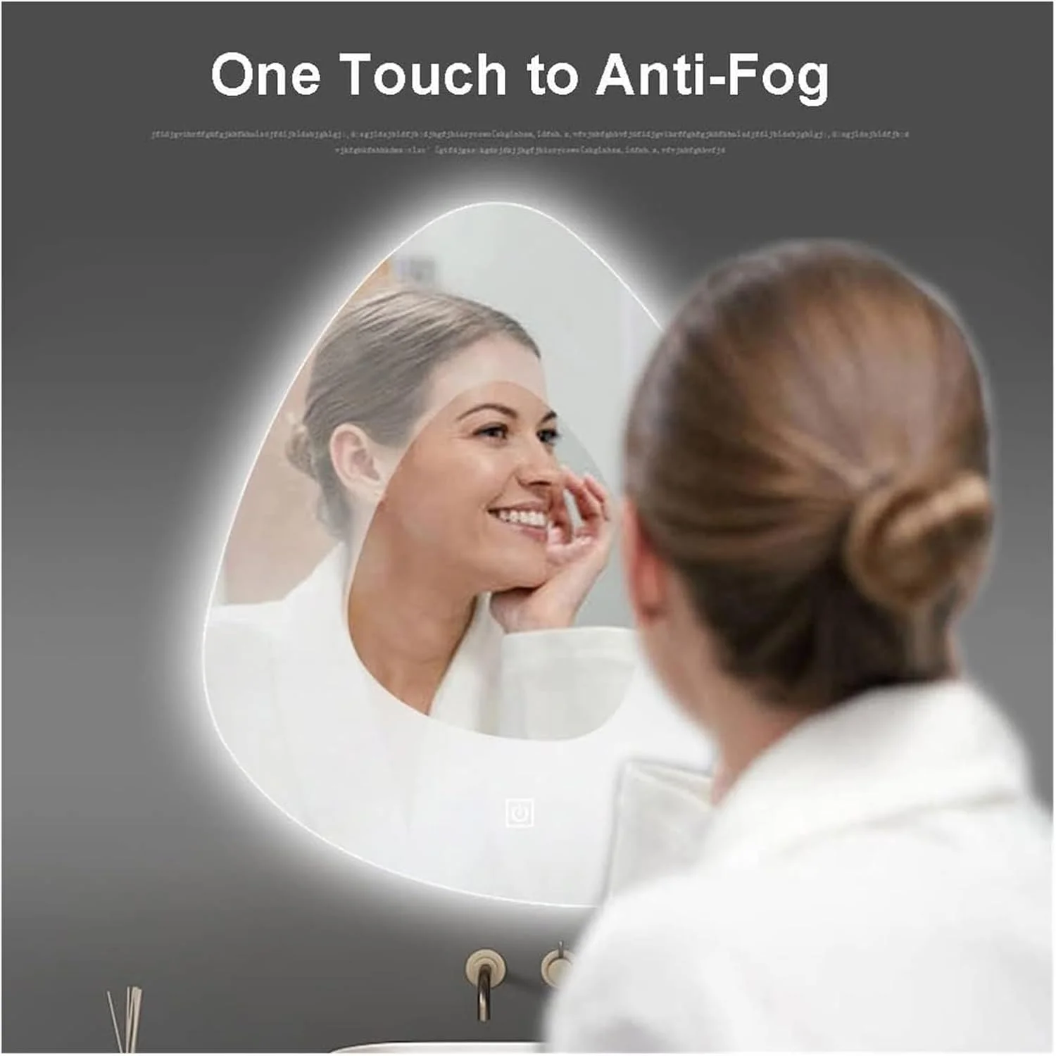 آینه دیواری حمام با نور LED، لوکس و زیبا برای اتاق نشیمن، آینه آرایشی حمام (تک رنگ 40x120 سانتی متر)