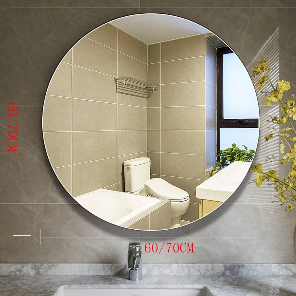 آینه حمام، آینه روشویی گرد دیواری، بدون قاب مناسب اتاق خواب و هتل، 60/70 سانتی متر (70 سانتی متر)