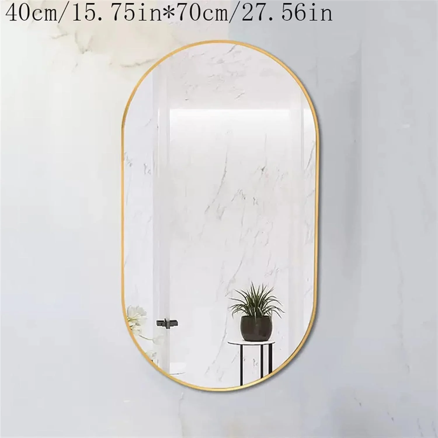 آینه حمام، آینه روشویی بیضی شکل، آینه روشویی دیواری حمام، آینه میز توالت، آینه دیواری بیضی شکل (رنگ: نقره ای، سایز: 1)