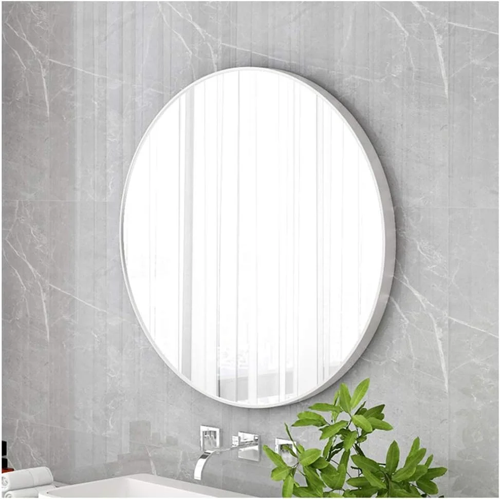 آینه حمام - آینه حمام دایره ای آلیاژ آلومینیوم ضد آب و مقاوم در برابر رطوبت، مناسب برای راهرو حمام، ورودی و غیره، طلایی