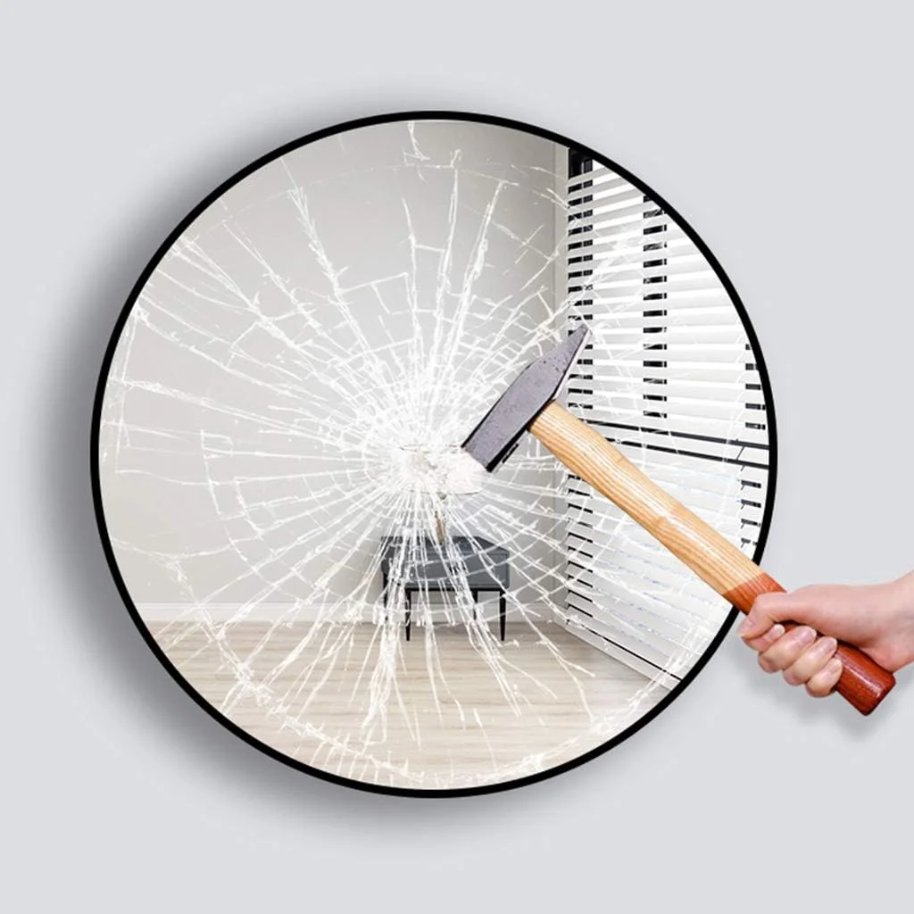 آینه حمام - آینه حمام گرد آلیاژ آلومینیوم ضد آب و ضد رطوبت مناسب برای راهرو حمام، ورودی و غیره طلایی