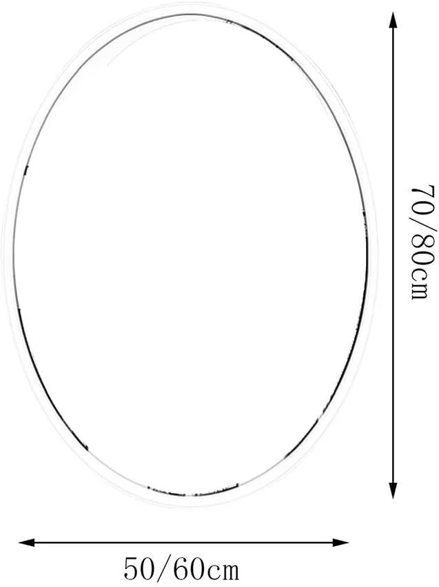 آینه هوشمند ال ای دی حمام، آینه آرایشی گرد دیواری، دارای کلید لمسی نور / A / 50 * 70 سانتی متر