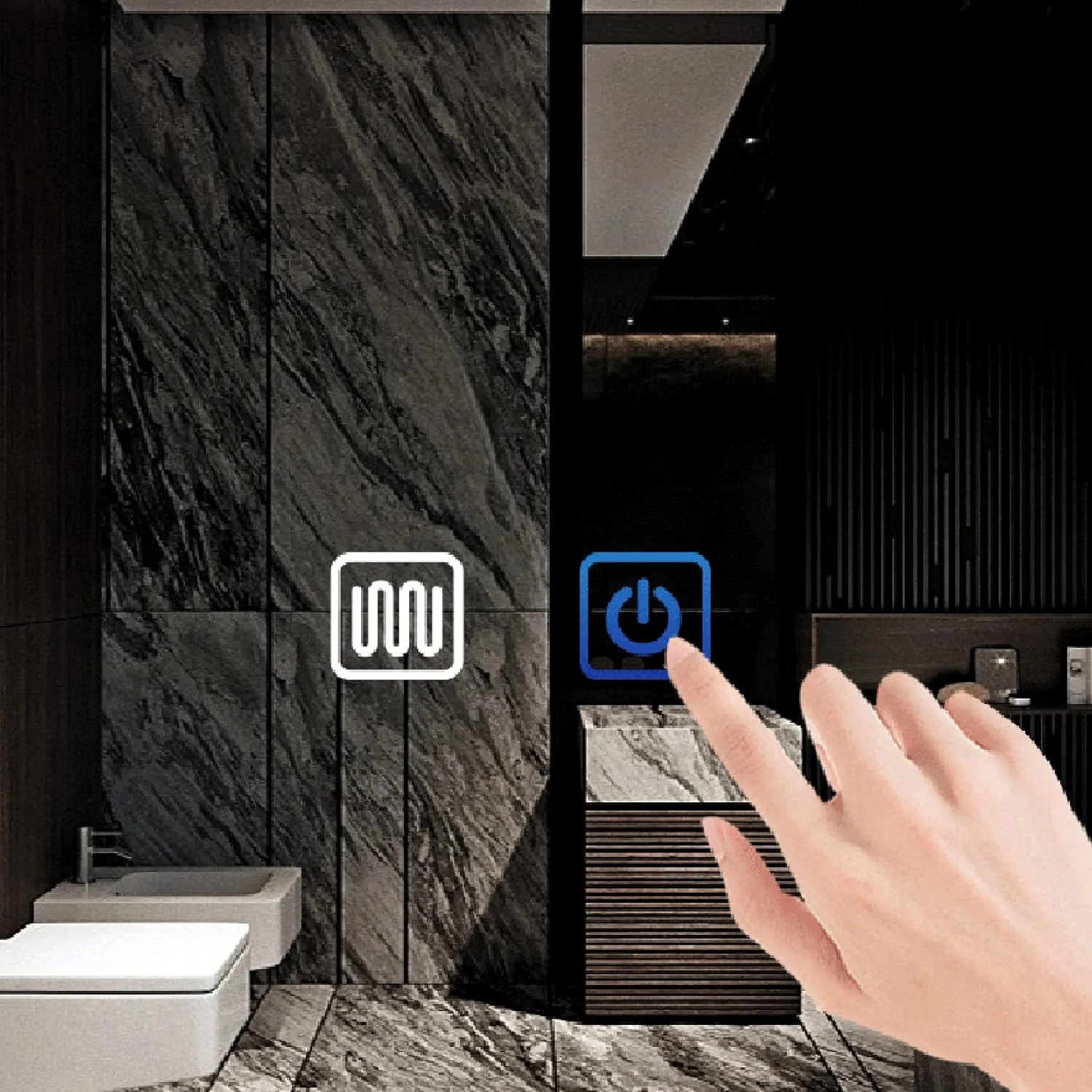 آینه حمام LED نورانی، آینه آرایشی گرد دیواری با کنترل لمسی سنسور نور سفید/نور گرم اختیاری، 50 سانتی متر / 60 سانتی متر / 70 سانتی متر / 80 سانتی متر (رنگ: طلایی-گرم-لمسی، اندازه: 60 سانتی متر)