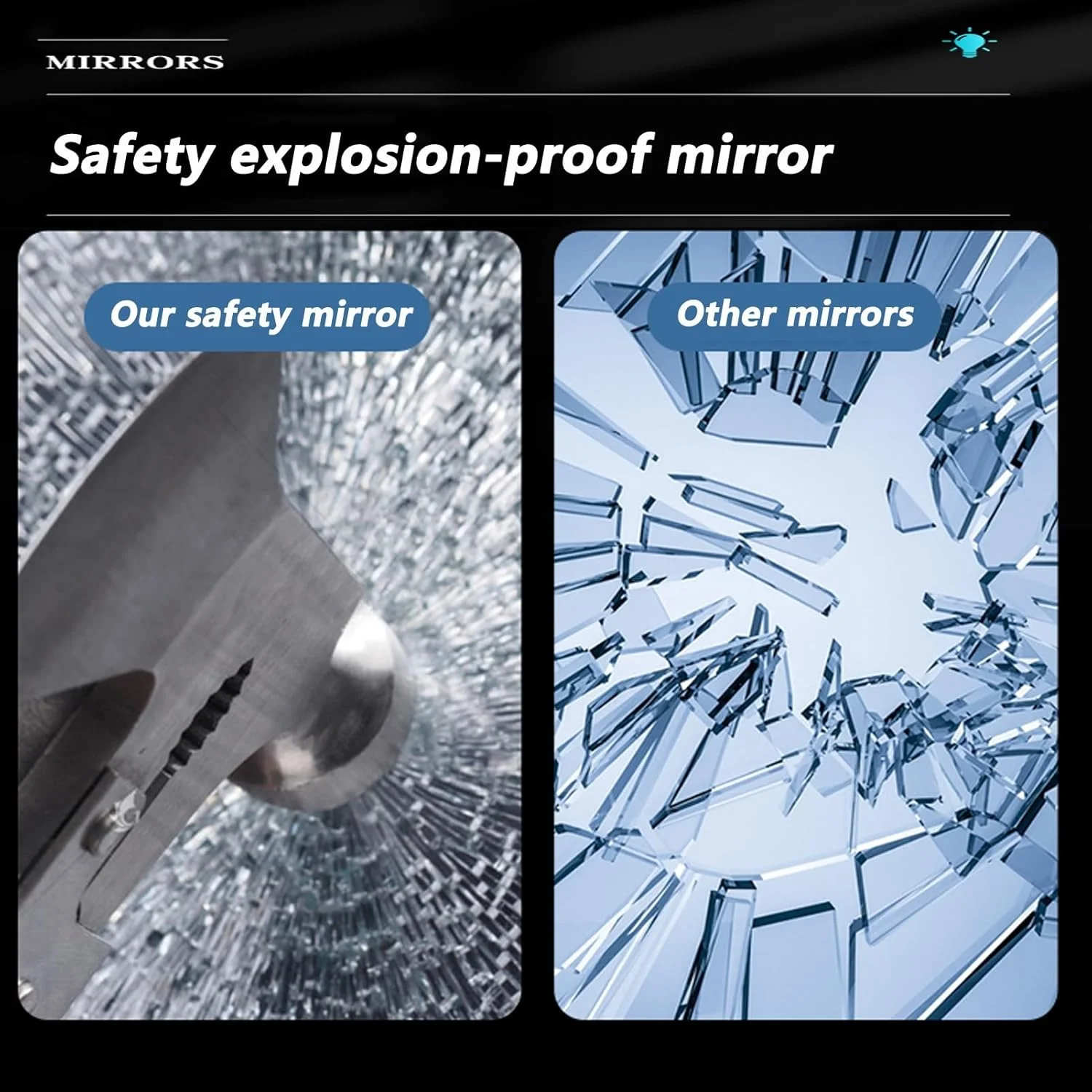 آینه حمام با چراغ‌های ال‌ای‌دی و حسگر لمسی، آینه دیواری با پد ضد بخار، 3 رنگ نور، دکمه لمسی دوتایی، برای ورودی، حمام، روشویی (اندازه: 50 سانتی‌متر / 19.7 اینچ)