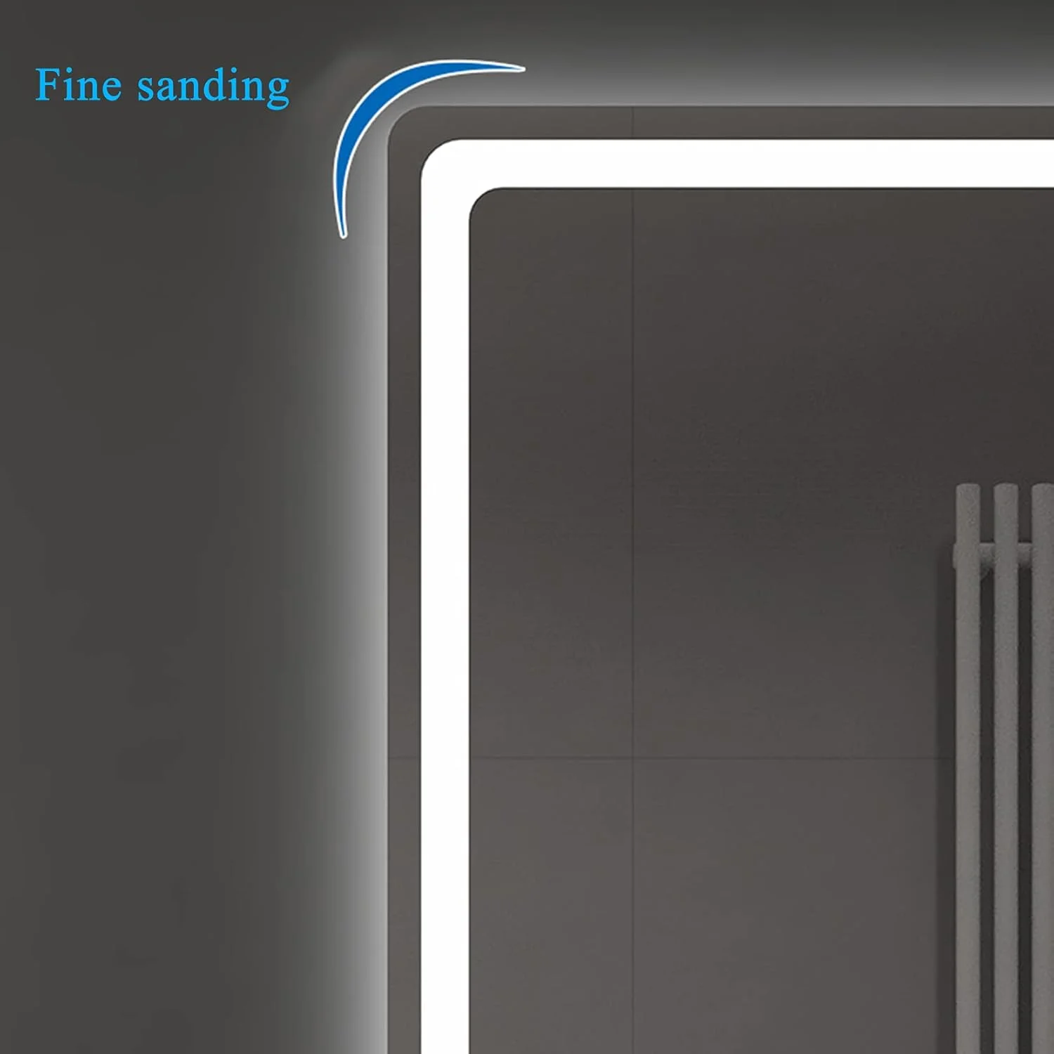 آینه ال ای دی دیواری برای حمام، آینه دیواری با کلید لمسی، آینه مستطیلی دیواری برای روشویی، افقی/عمودی، نور سفید/نور گرم، نور سفید-70x90 سانتی متر