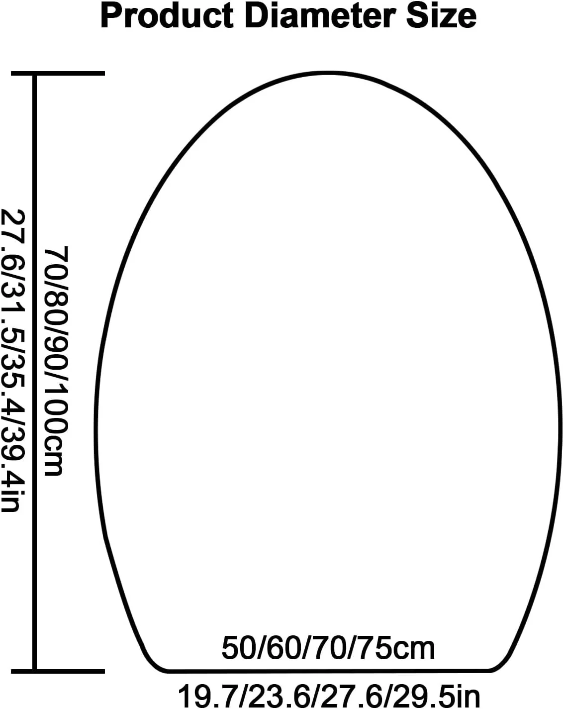 آینه حمام ال ای دی، آینه حمام نیمه بیضی بدون قاب با نورپردازی، دکمه لمسی هوشمند، روشنایی قابل تنظیم 3 رنگ، آینه روشویی ال ای دی حمام، مناسب برای حمام، اتاق خواب، هتل (نور گرم، 29.5*3