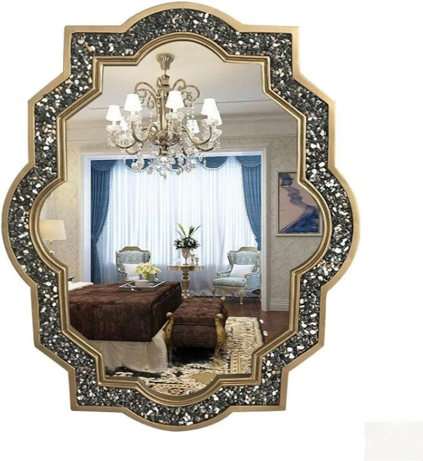 آینه حمام RXEZI، آینه سنگی حمام، آینه تزئینی دیواری توالت، آینه آرایشی راهرو، آینه توالت روشویی (Hortel)