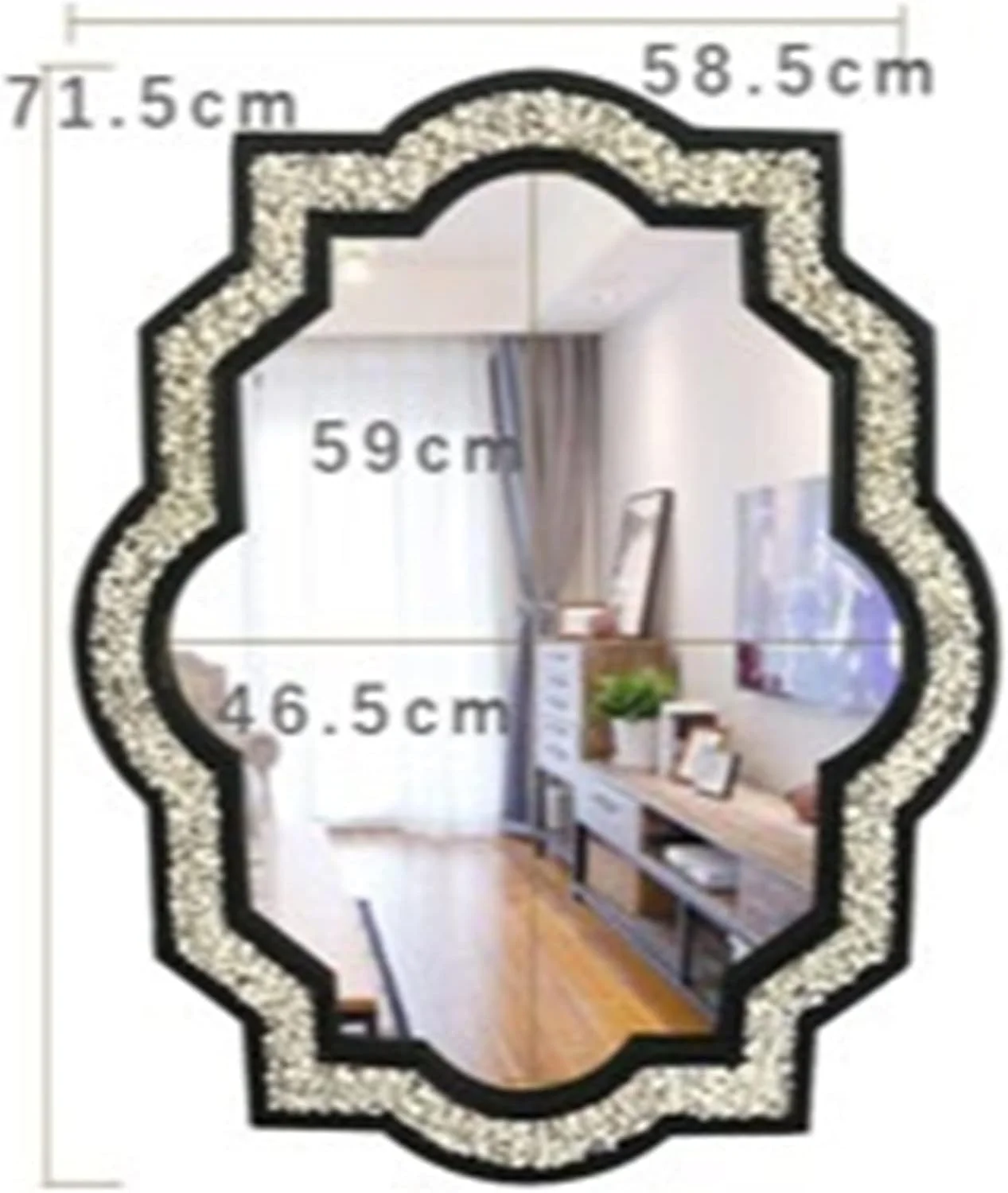 آینه حمام RXEZI، آینه سنگی حمام، آینه تزئینی دیواری توالت، آینه آرایشی راهرو، آینه توالت روشویی (Hortel)