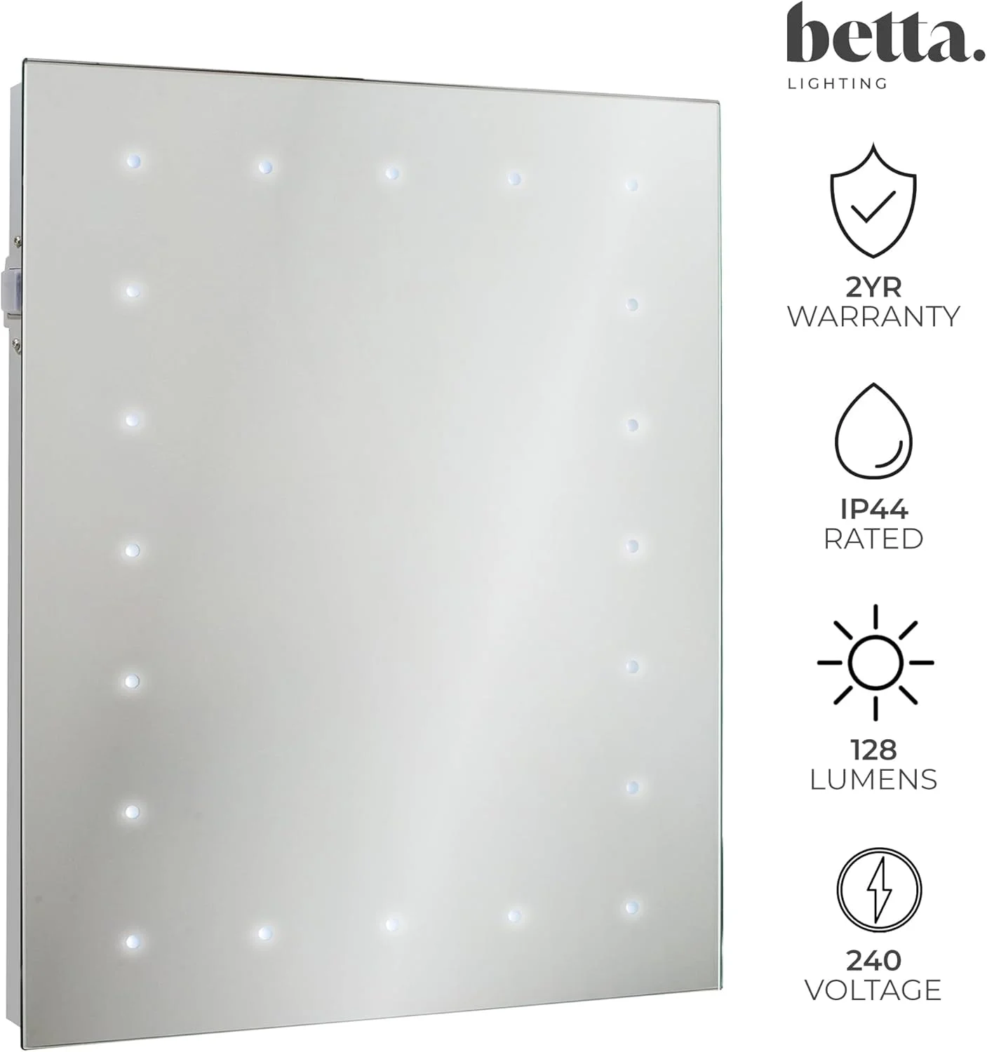 آینه های مدرن حمام با چراغ های LED - آینه روشنایی LED با درجه IP44 - آینه روشنایی دیواری 60x45 سانتی متر - افقی/عمودی 6000k با باتری 128LM