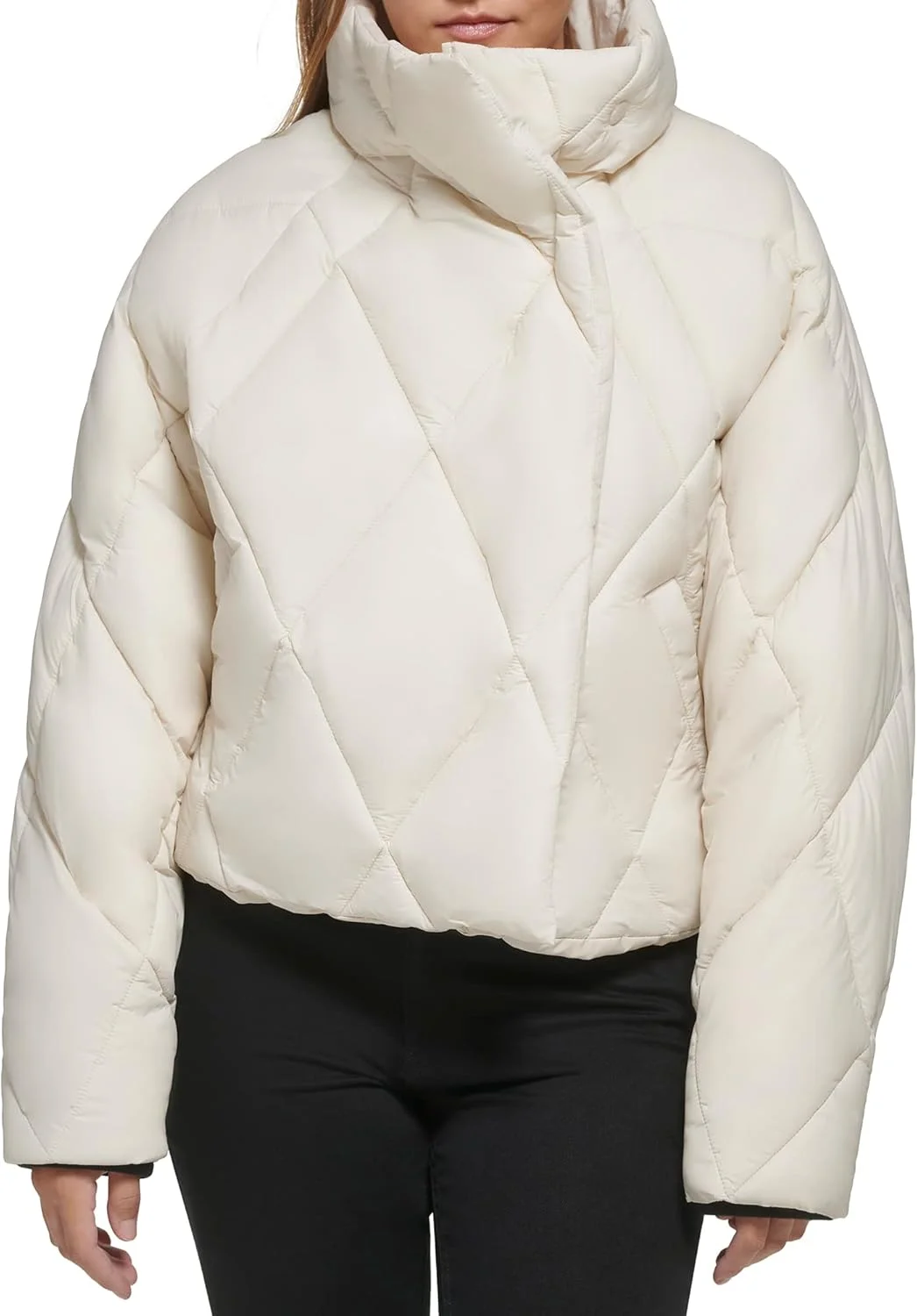 کالوین کلاین ژاکت پفی سبک زیپ دار زنانه با لبه کشی