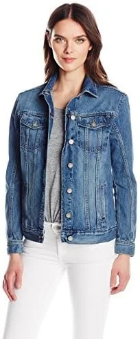 کت جین زنانه کلوین کلاین، مدل بزرگ، رنگ نیلی کهنه، سایز خیلی کوچک