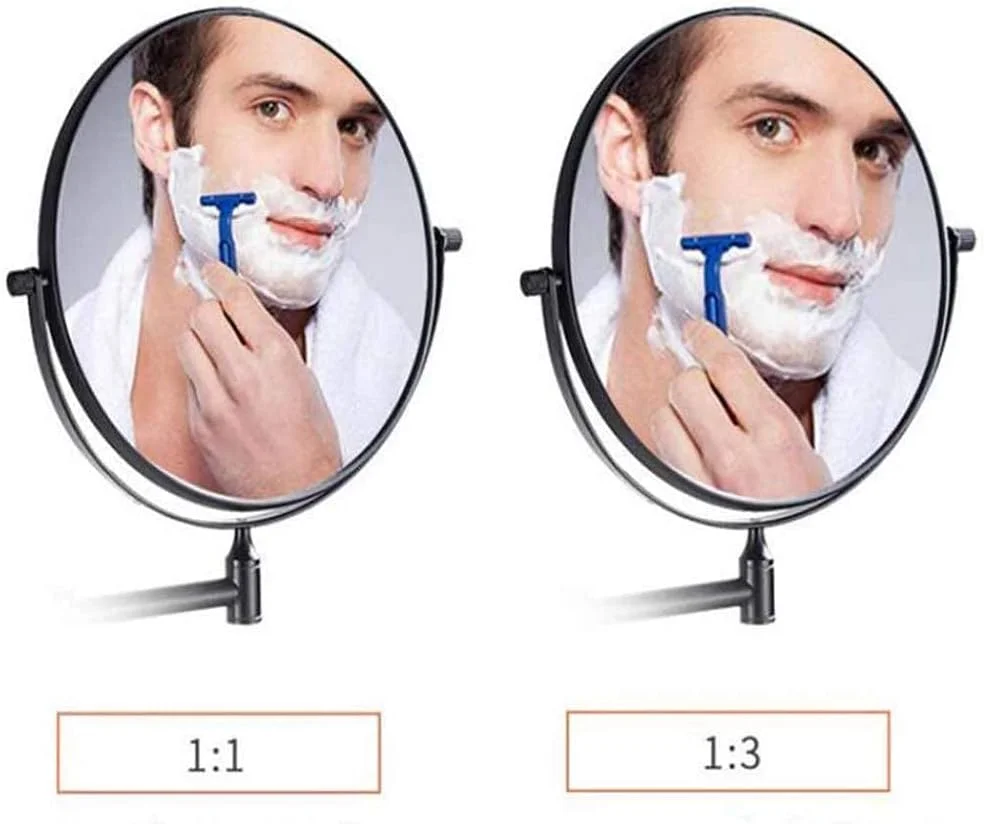 آینه آرایشی با قابلیت چرخش 360 درجه و بزرگنمایی 3 برابری، مناسب حمام و اتاق خواب