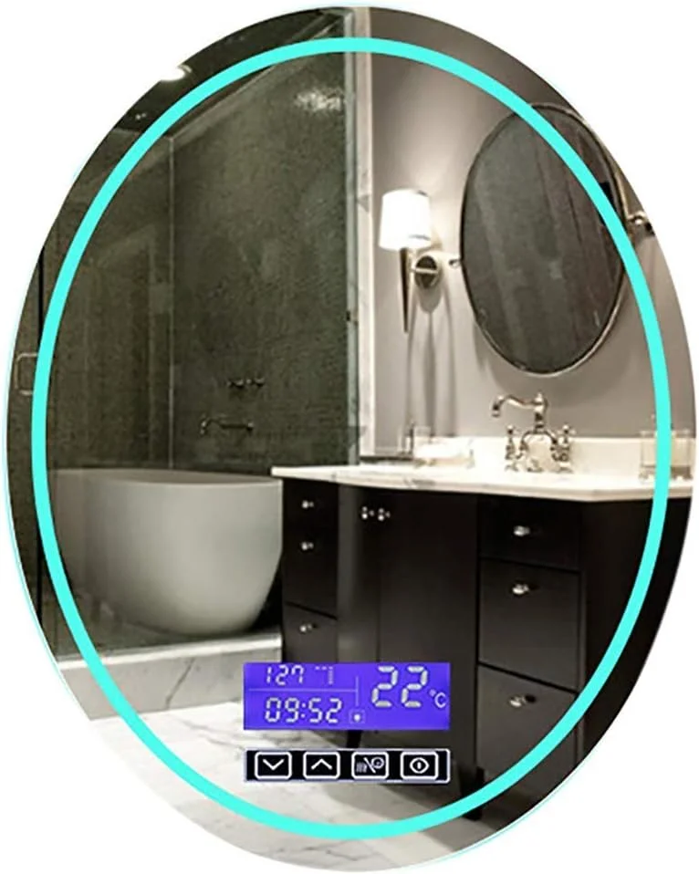 آینه دیواری مدرن بیضی شکل LED با نور قابل تنظیم برای حمام، مناسب آرایش و روشویی (رنگ: معمولی، اندازه: 600 * 800 میلی متر)