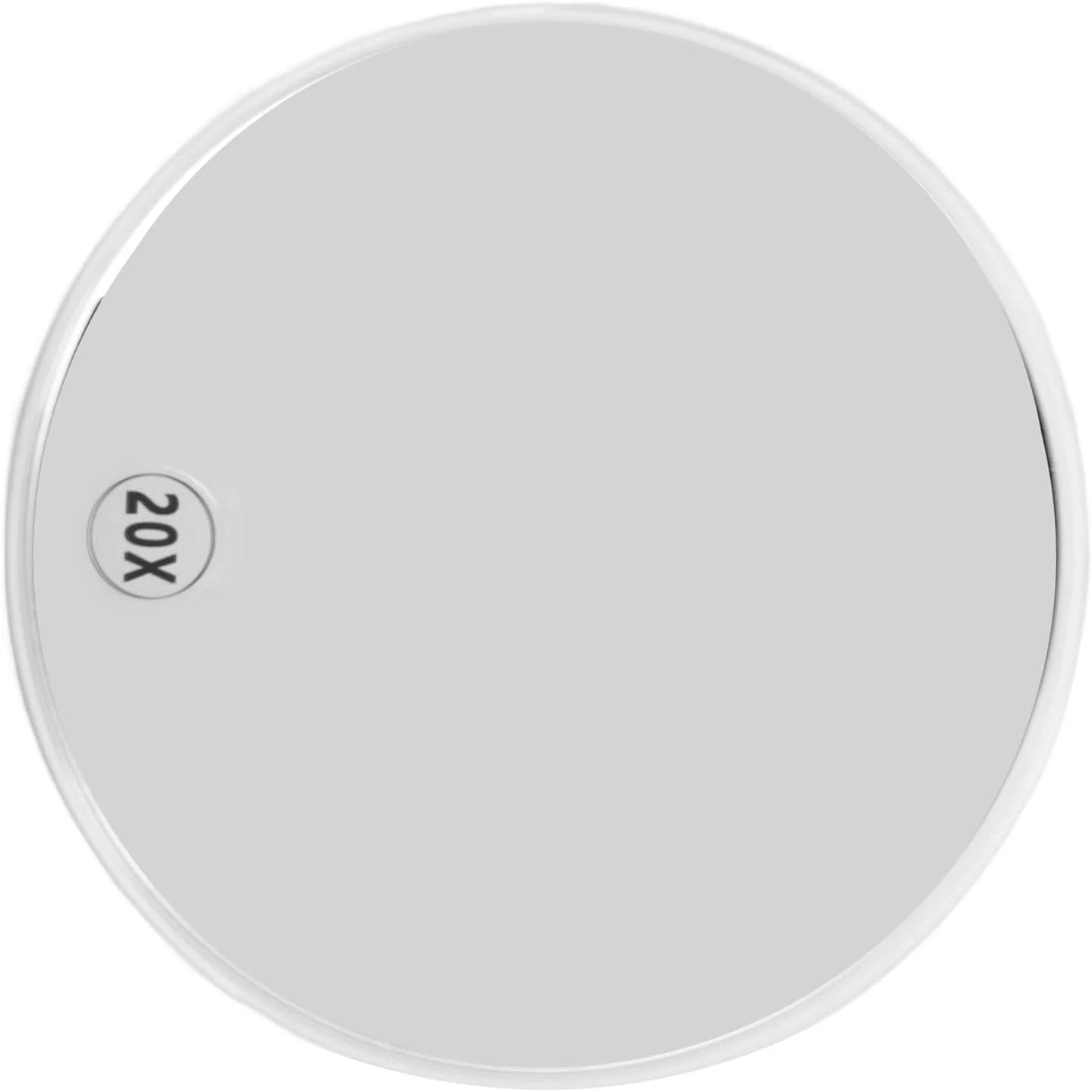 آینه بزرگنمایی 20 برابر Cryfokt، آینه آرایشی حمام با قطر 15 سانتی متر، دید واضح و صرفه جویی در فضا با 3 مکنده، گرد، سبک وزن و مکش قوی برای مسافرت (سفید)