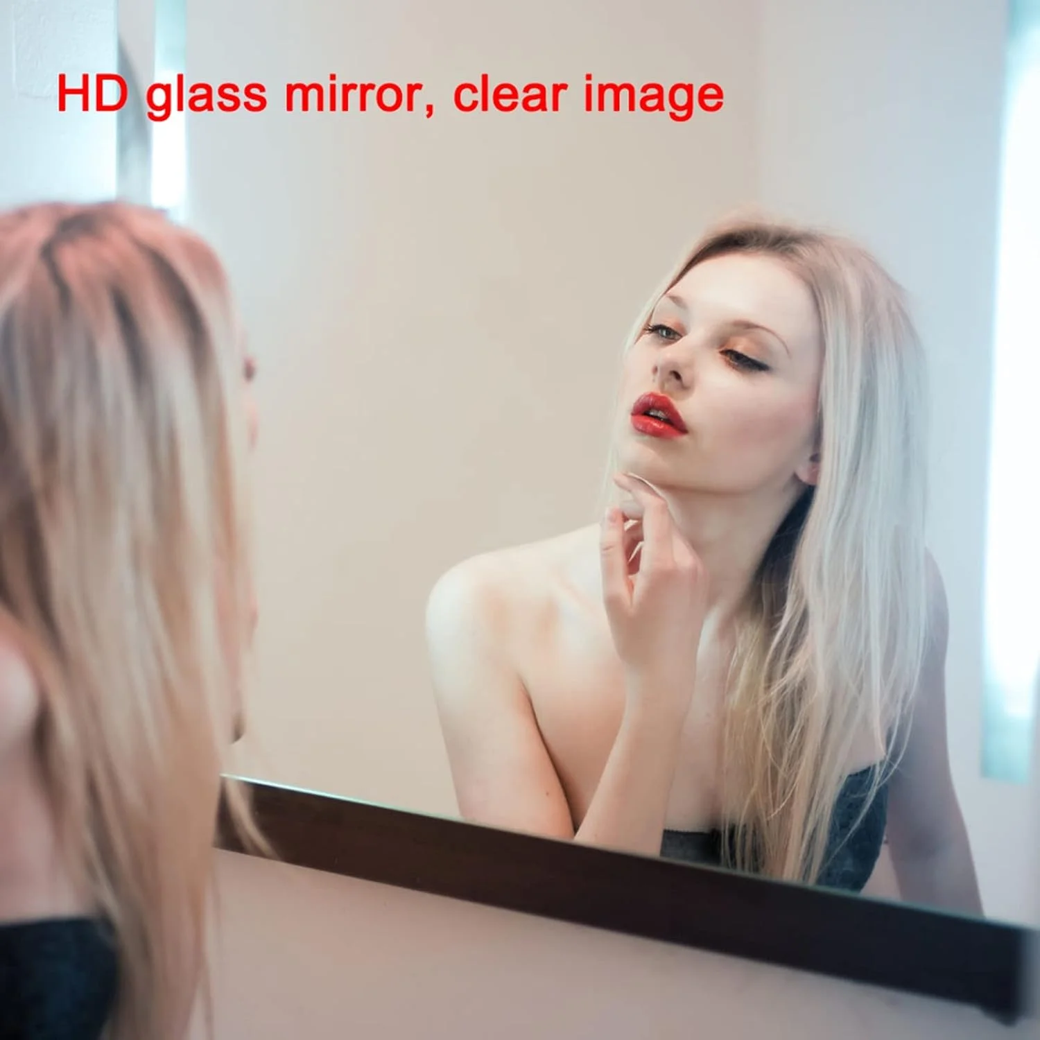 آینه تزئینی بیضی شکل، آینه حمام با قاب فلزی، آینه دیواری برای روشویی، اتاق نشیمن، اتاق خواب، ورودی، مشکی، طلایی، آویز عمودی یا افقی (رنگ: مشکی، اندازه: (مشکی 60X