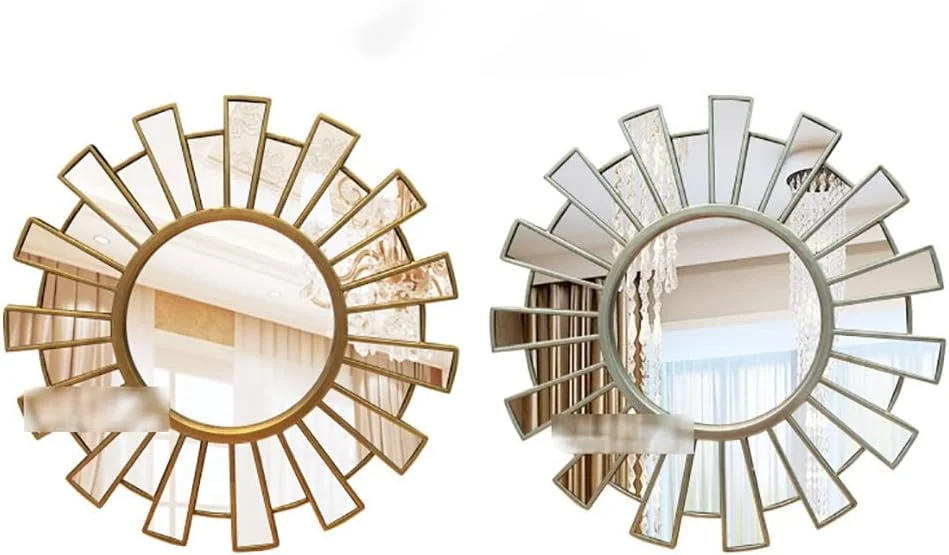آینه دیواری گرد دکوراتیو، آینه دکوراتیو طرح خورشیدی، آینه حمام، آینه آرایش، آینه میز آرایش اتاق خواب، آینه دکوری ورودی، آینه تزئینی با قاب طرح دار
