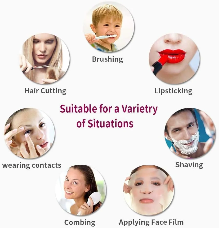 آینه آرایشی دیواری، آینه حمام گرد 8 اینچی، آینه آرایشی دو طرفه با چرخش 360 درجه، جزئیات شما را دقیق تر نشان می دهد (نیکل برس خورده، 7X)