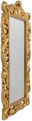 آینه حمام بزرگ با قاب | لوکس و خاص | قطعه دیواری مستطیلی زیبا | مناسب برای روشویی، اتاق خواب یا حمام | قابل نصب به صورت افقی یا عمودی طلایی - 80 * 180 سانتی متر