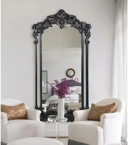 آینه حمام، آینه قدی، آینه تمام قد، آینه بدنه طرح قدیمی، آینه دیواری بدنه، آینه قدی الهام گرفته شده، آینه آرایشی، آینه تزئینی، آینه آویز برای حمام، مناسب لباس پوشیدن (مشکی - 70X180 سانتی متر)