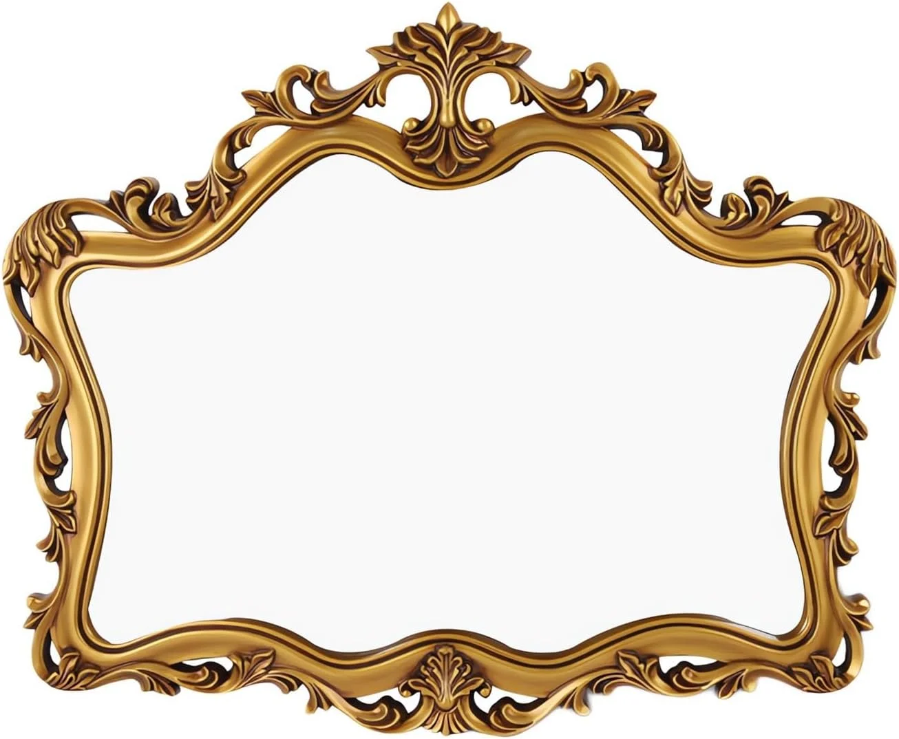 آینه تزئینی حکاکی شده وینتیج، آینه آرایش برای اتاق خواب، حمام، میز آرایش، اتاق نشیمن، 95x78 سانتی متر آینه دیواری تزیینی