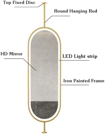 آینه حمام ال ای دی، آینه سقفی حمام با نور ال ای دی، آینه هوشمند با صفحه لمسی، مناسب برای ورودی، رختکن و دکوراسیون منزل (طلایی - 80 طول × 40 عرض سانتی متر) آینه حمام ال ای دی، آینه سقفی حمام با نور ال ای دی، آینه هوشمند با صفحه لمسی، مناسب برای ورودی، رختکن و دکوراسیون منزل (طلایی - 80 طول × 40 عرض سانتی متر)