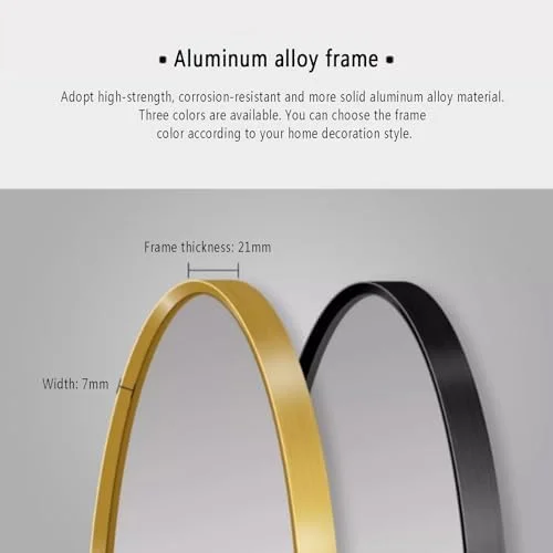 آینه دستشویی هوشمند با نور پس زمینه LED سه رنگ قابل تنظیم، ضد بخار، نصب دیواری، قاب آلیاژ آلومینیوم و نمایشگر زمان و دما (سفید - 60*100 سانتی متر)