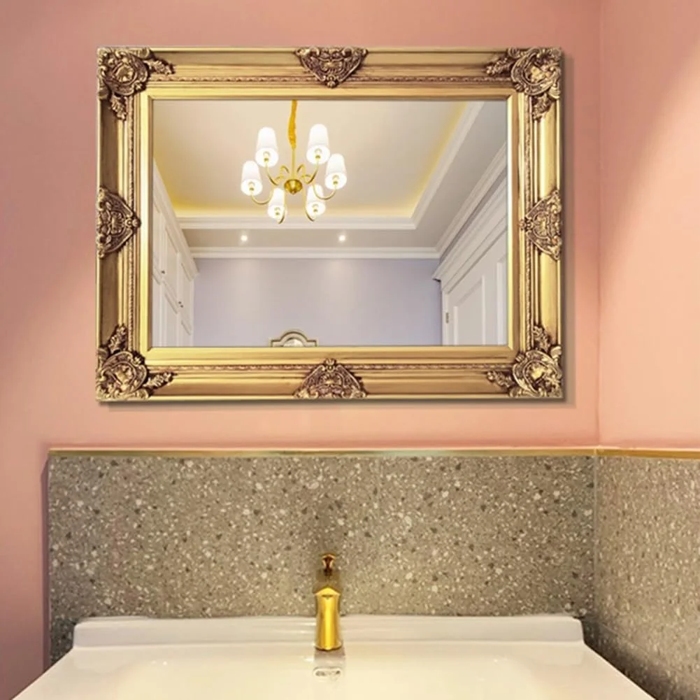 آینه دیواری وینتیج، آینه تزئینی مستطیلی آویز، قاب شیک کهنه کاری شده، آینه عتیقه فرانسوی برای راهرو، حمام، اتاق نشیمن، اتاق خواب