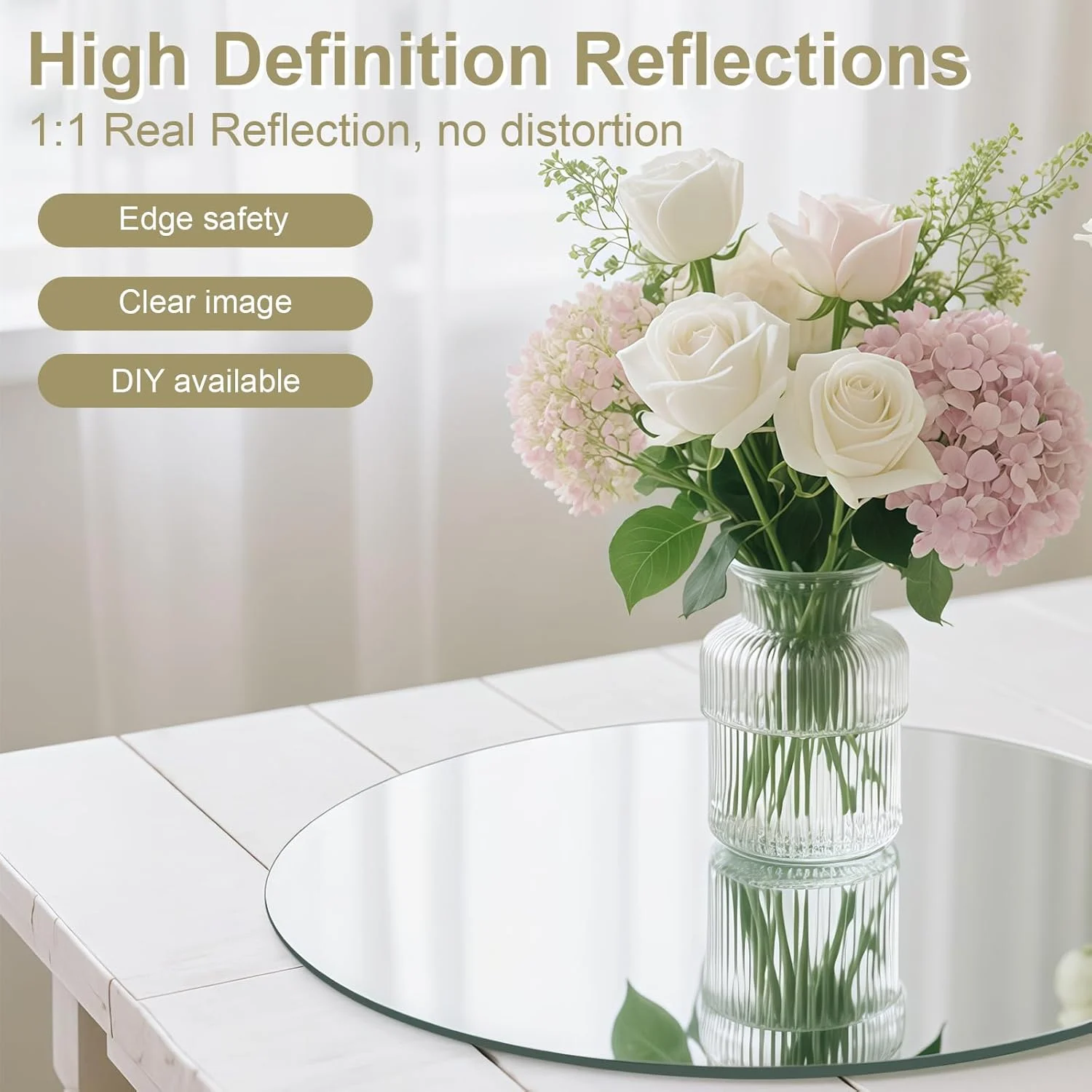 آینه بیضی شکل حمام ۴۰ در ۳۰ سانتی متر