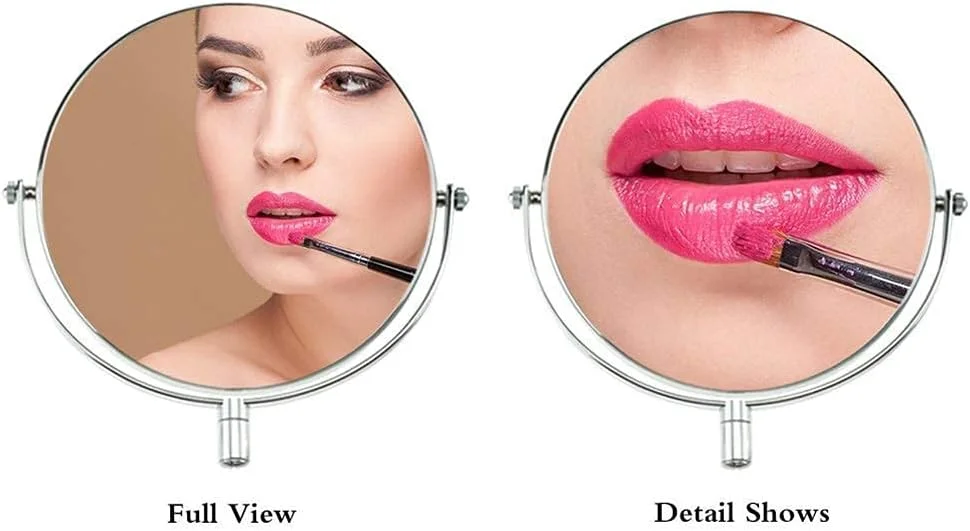 آینه آرایشی دو طرفه با بزرگنمایی 3 برابر، چرخان و تاشو مناسب حمام و اصلاح