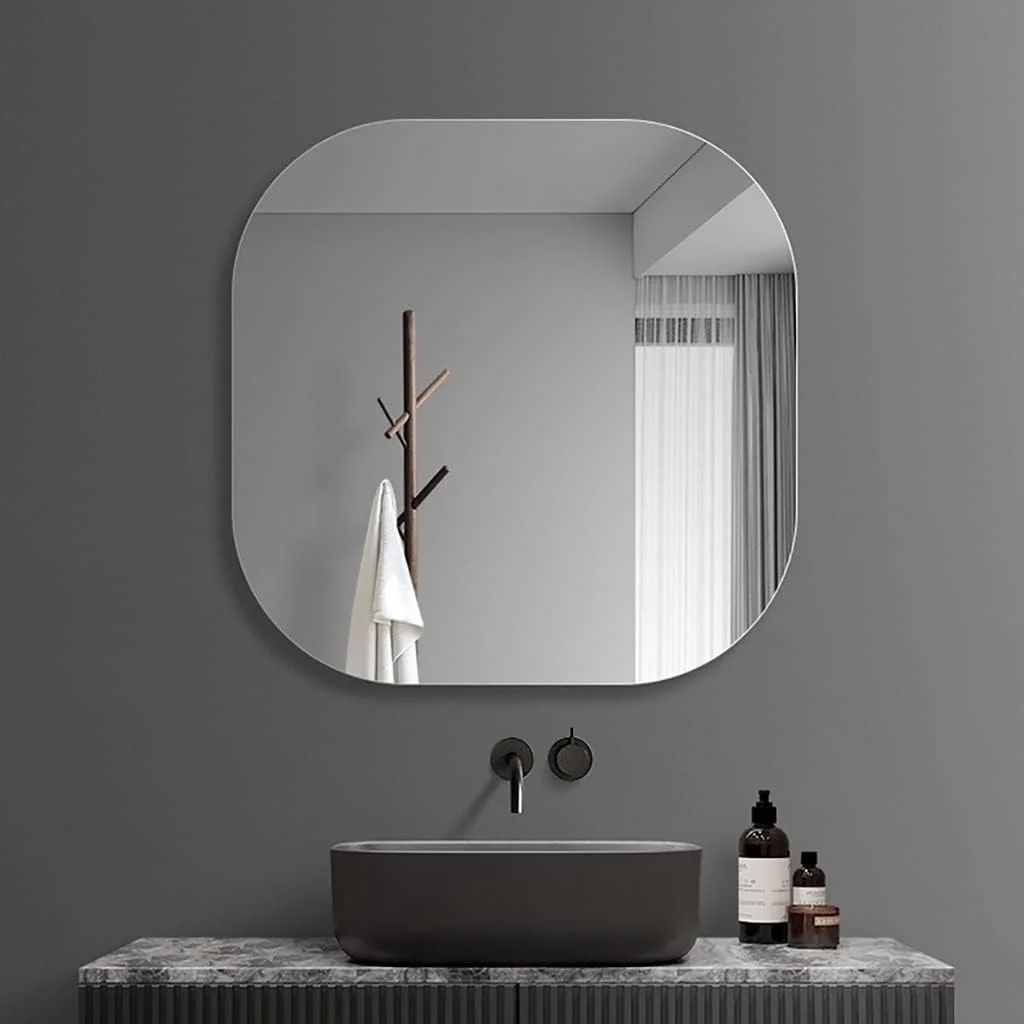 آینه دیواری مربعی ضد انفجار بدون قاب، آینه گرد دیواری، آینه حمام، آینه آرایش، آینه روشویی اتاق خواب، آینه دکور راهرو